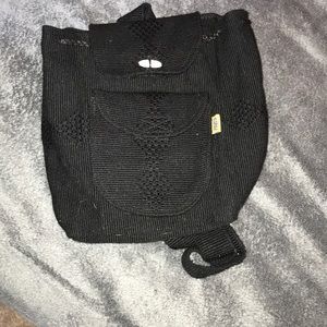 Black knit Mexican mini backpack